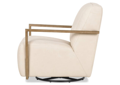 DECOR - Leather Accent Chair - Chalk - Image 3