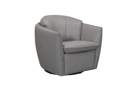 Swirl - swivel accent chair - Light Grey Leather