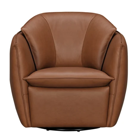 Swirl - swivel accent chair - Tan Leather - Image 2