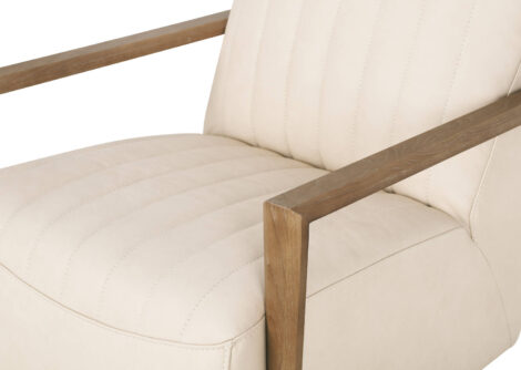 DECOR - Leather Accent Chair - Chalk - Image 4