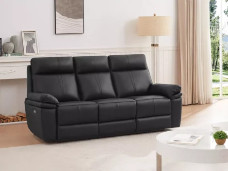 Countess - 3 seater sofa - Leather -  Black