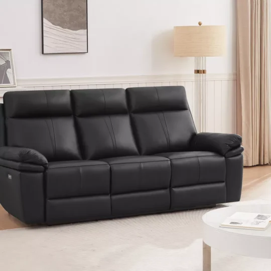 Countess - 3 seater sofa - Leather -  Black