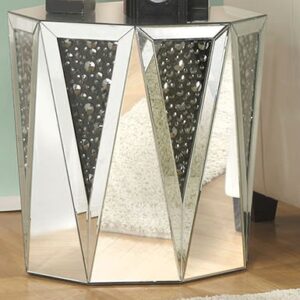 Mirrored Crystal End Table