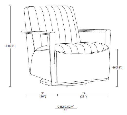 DECOR - Leather Accent Chair - Sky Blue - Image 3