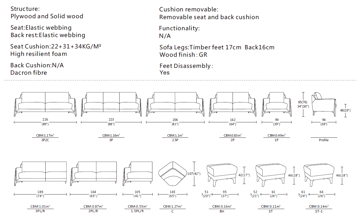 Durham - Sectional sofa - 3 seat corner 3 seat - Leather - Image 4