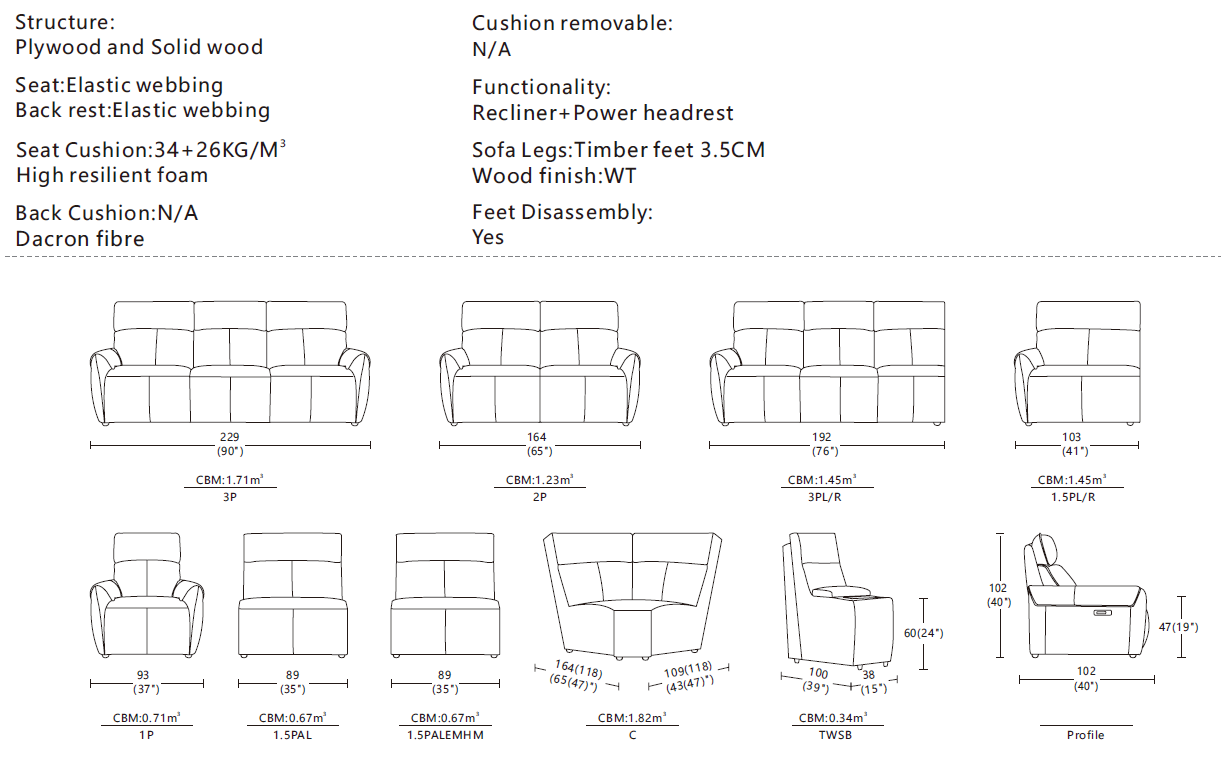 Serenity 3 seater power recliner sofa - Image 4