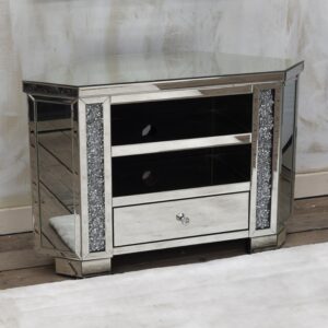 Mirror Crystal Corner Tv Stand