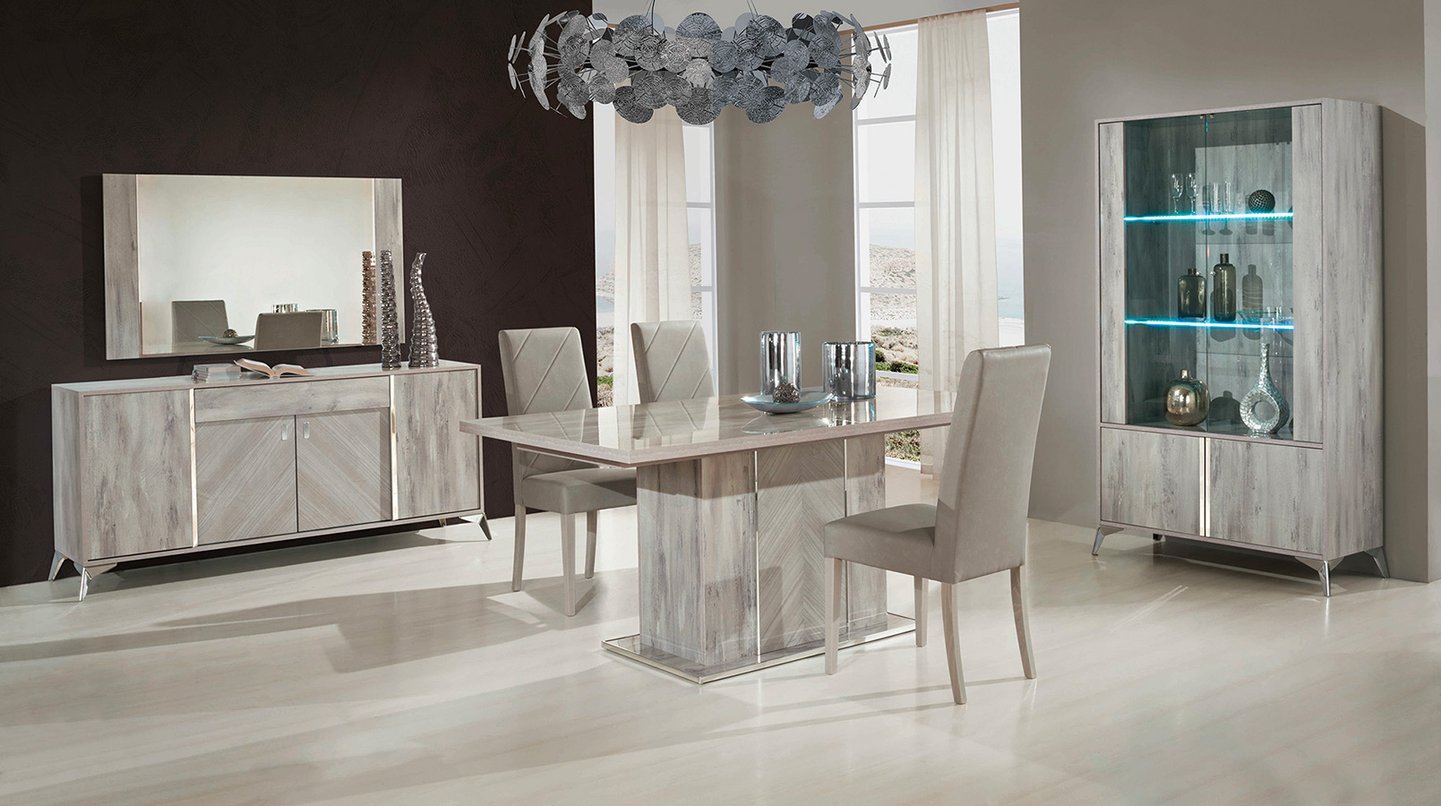 Alexa Light Grey Italian 2 Door Vitrine - Image 2