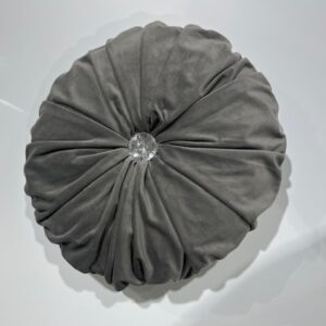 Cushion - Round Velvet stock Grey & crystal