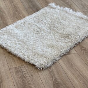 Shaggy Rug - 24'' x 36'' Polyester & Fine Polyester - White