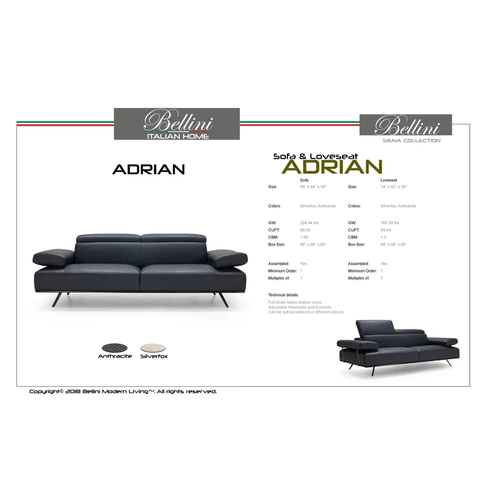 Adriana - 3 Seater Sofa - Anthracite - Image 5