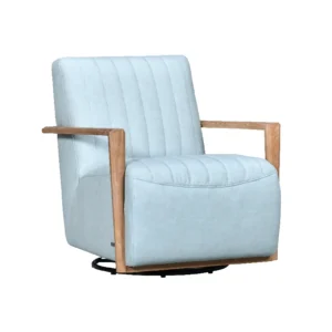 DECOR - Leather Accent Chair - Sky Blue