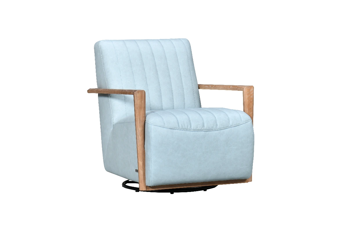 DECOR - Leather Accent Chair - Sky Blue