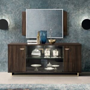 Volare Walnut Italian 4 Door Sideboard
