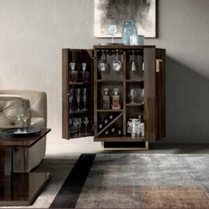 Volare Walnut Italian 2 Door Bar Unit