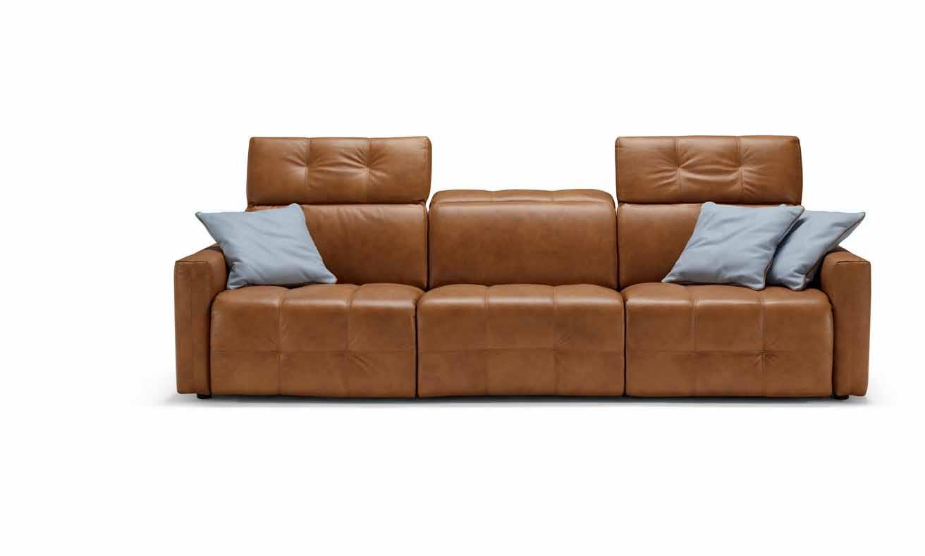 DECOR Italian Full Leather Recliner Sofa - Image 2
