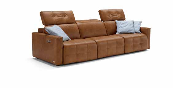 DECOR Italian Full Leather Recliner Sofa - Image 4